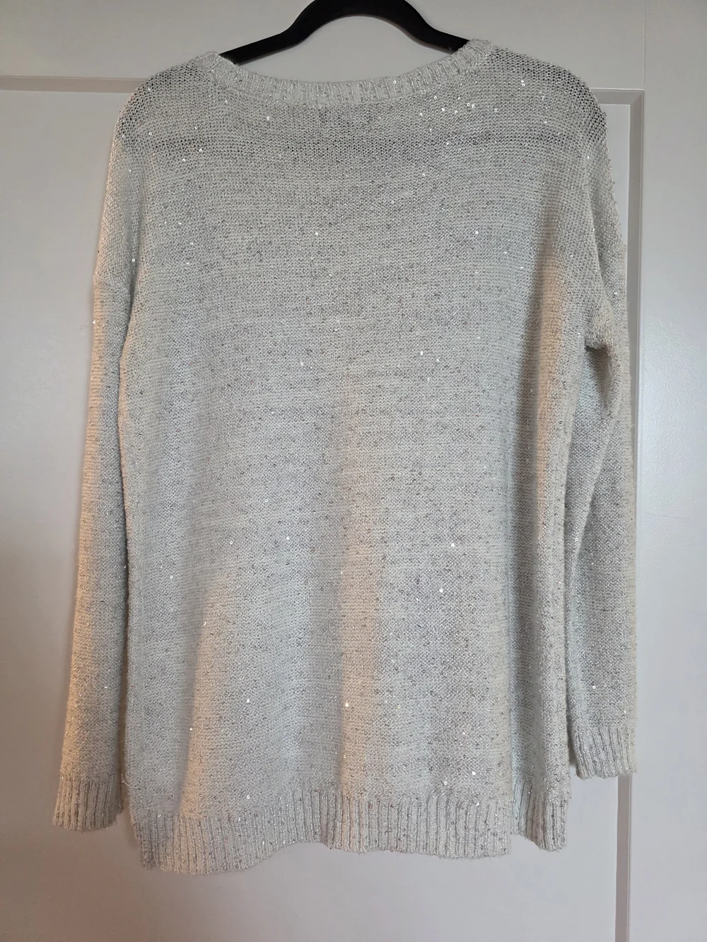 a.n.a Cream Sequin Scoop Neck Sweater